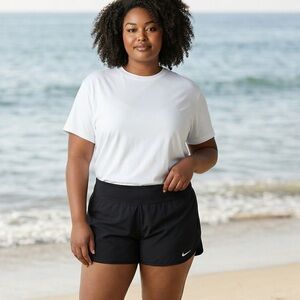 Women's Nike Solid Boardshort Swim Bottoms
 – Black – Built-In Brief – XXL